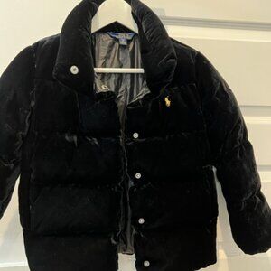 Ralph Lauren girls velvet puffer jacket